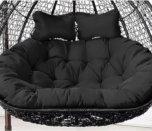 150 x 110cm/59 x 43in Egg Chair Swing Cushion, 2 Person Hanging Egg Chair Cushion Replacement, Double Hanging Basket Chair Cushion(Only Cushion) (F)