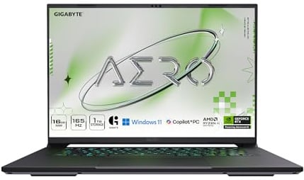 GIGABYTE - AERO X16 - Copilot+ PC - 165Hz 2560x1600 WQXGA - NVIDIA GeForce RTX 5070 - AMD Ryzen 7 AI 350-1TB SSD con 16GB DDR5 RAM - Windows 11 Home - Lunar White AERO X16 1WH93USC94DH