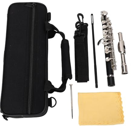 C Flöte in C - Metallblasinstrument für Anfänger, Schule & Orchester - Inkl. Reinigungsset, Tragetasche & Stimmstab