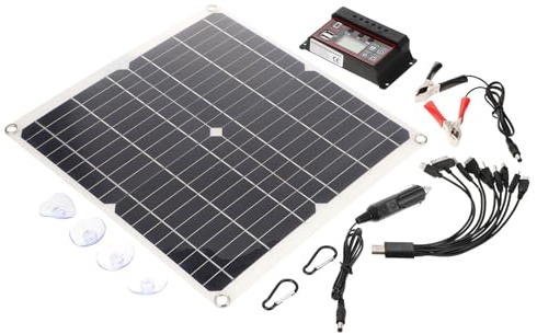OSALADI Monokristallines Flexibles Solar Ladegerät mit Controller Tragbares Solarpanel für Notfall Stromausfall Energiesparendes Outdoor Akku ladegerät Kompatibel mit Solar Battery