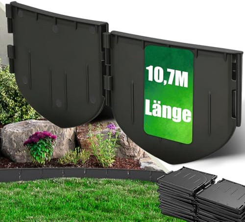 10,7 m Flexible Rasenkante Kunststoff Höhe 13 cm Unsichtbare Beeteinfassung
