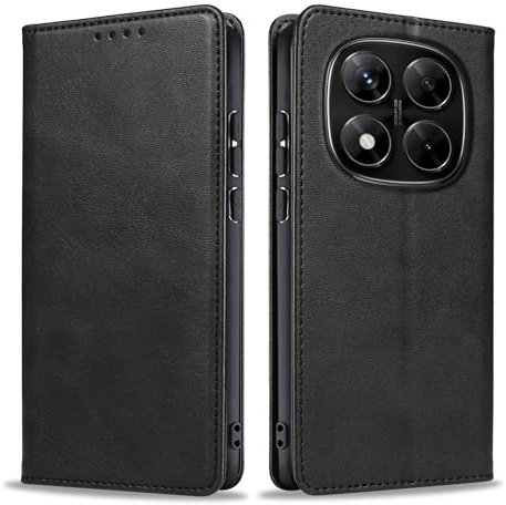 LBH Handyhülle Smartphone-Hülle für Xiaomi Redmi Note 15 Pro+ 5G Klapphülle Magnetverschluss Kartenfächer Geldfach Standfunktion Case Etui Rundumschutz Schutzhülle Schwarz