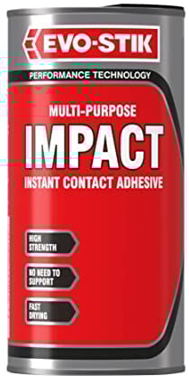 EVO-STIK Impact Adhesive, Multipurpose, High-Strength Adhesive, Bonds Instantly on Contact, Fast Drying, 500ml Tin