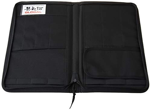 Global G-666/07 G-666/07-Knife Portfolio with 7 Pockets, Black Knife Carrier, Nylon