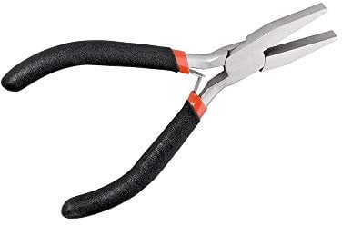 Fixpoint 77094 Pinza a Punta Piatta Semicircolare di con Ganasce Appiattite e Lisce, 125 mm Lunghezza