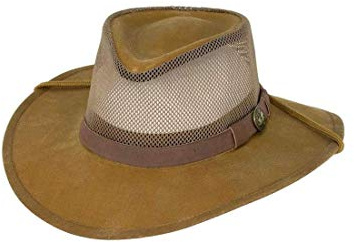 Outback Trading Company Unisex 1472 Kodiak with Mesh Sun-Protective Waterproof Breathable Outdoor Cotton Oilskin Hat, Field Tan, X-Large