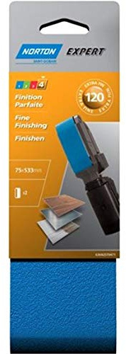 Norton - 2 bandes corindon Expert 75 x 533 mm (grain 120)