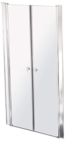 HOME DELUXE - Duschabtrennung LAVEA - Klarglas - Maße: 105 x 195 cm - 6 mm nanobeschichtetes Sicherheitsglas, inkl. Scharniere und Montagematerial I Duschtür Pendeltür Duschtrennwand Nischentür