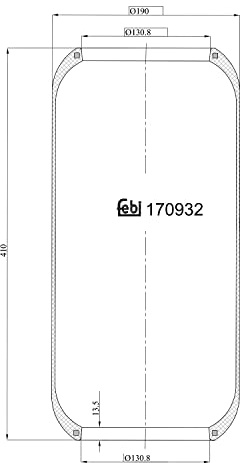 febi bilstein 20921 Luftfederbalg ohne Kolben, 1 Stück