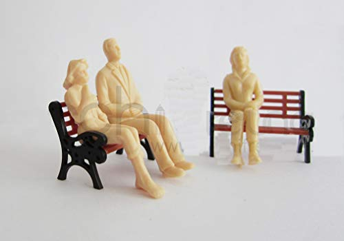 8 x Modell Figuren, sitzende, hautfarb unbemalt, für Modellbau 1:25, Spur G