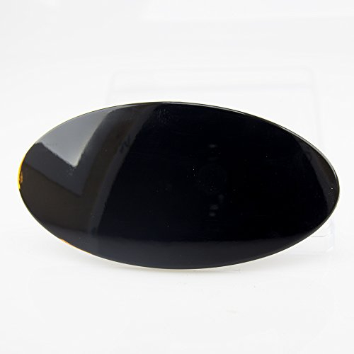 1Stk Patentspange oval 10x5cm in schwarz - Made in Germany - WeLoveBeads
