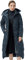 Orolay Damen Daunenmantel mit Kapuze Lange Winterjacke Winddichte Gesteppte Oberbekleidung Marine XS