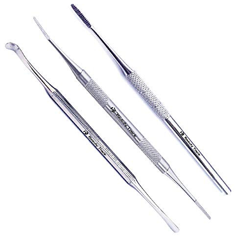 Black Files - Ingrown Toe Nail File & Lifter Kit INGROWN Side Edges Chiropody - Stainless Steel Podiatry Instruments (Pack of 3 - Nail File, Lifter & Double File)