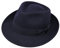 Borges & Scott B&S Premium Doyle - Teardrop Fedora Hut - 100% Wollfilz - perfekt zum Reisen - was-serabweisend - Unisex - 56cm Dunkelblau