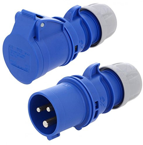 16 Ampere 240V Seite Nachfolgende Stecker & Buchse 230V 16A 3-polig stk. 240 Volt blau Anschluss