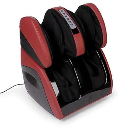 GLOBAL RELAX® | VITALZEN Plus Electric Massager for feet, Legs, Thighs and Knees | Red I 3 Intensities and Modes I Pressure Therapy I Shiatsu I Compression I Heat | Relief Pain I Muscle Relief