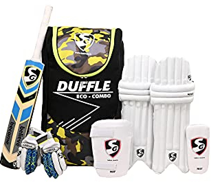 SG Summer Camp Cricket-Set aus Kaschmirweide, für alle Altersgruppen, Schwarz, Grau, Größe 4