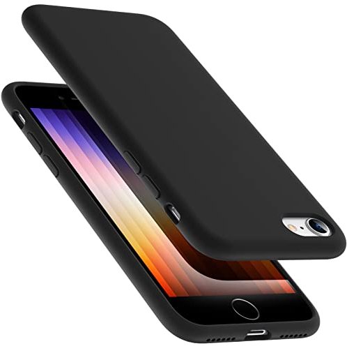 ESR Cover Compatibile con iPhone SE 2020,8,7, Custodia in Gomma Siliconica Presa Confortevole Protezione per Schermo e Fotocamera Anti Urto Compatibile con iPhone SE 2020,8,7 da 4.7”, Nero