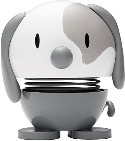 Hoptimist Tier, Hund, Wackelfigur & Glücksbringer Skandinavisch, Wohnzimmer & Schreibtisch Deko, Büro Gadget, Tolle Kleine Geschenke, 5,5 x 5,9 x 7,3 cm, Small, Grau