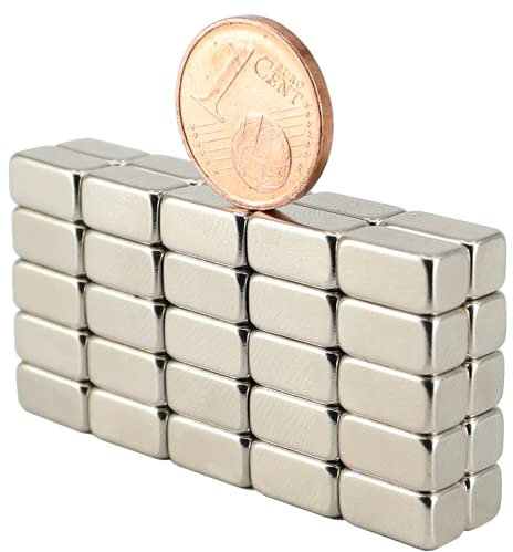 Neodym Magnete Extra Stark Quader 10x5x5mm - 2,21 Kg Powermagnet - Neodym Magnet 10mm Stabmagnet Stab - Quadermagnet 10 x 5 x 5 mm - N52 Stark Neodym-Magnete [50 Stück]