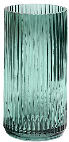 BESPORTBLE Jarrón cilíndrico de cristal, diseño moderno de flores, jarrón de flores, jarrón decorativo, para el hogar, oficina, boda, decoración, verde