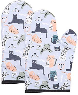 BOENTA Kochhandschuhe Topflappen Personalisierte Ofen Handschuhe Neuheit Ofen Handschuhe Ofen Handschuhe Doppel Lustige Backofen Handschuhe