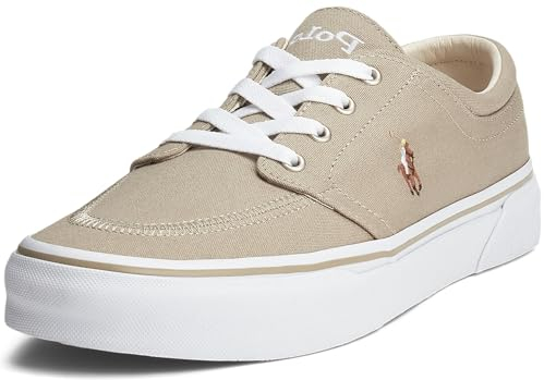 POLO RALPH LAUREN Herren Keaton Schnürlose Sneaker, Hampton Khaki/Mehrfarbig, 40 EU