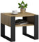 MATKAM Couchtisch KAJA H50 x B60 x T63,6 cm, offene Ablage unter der Tischplatte, Kufenbeine, Wohnzimmer Couchtisch Modern Wohnzimmertisch Universal (Artisan Eiche)