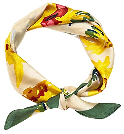 FAIRYGATE Damen Bandana Halstuch Seidentuch Drucken Tuch Schal Kopftuch Seide Multifunktion Unisex Biker 92010