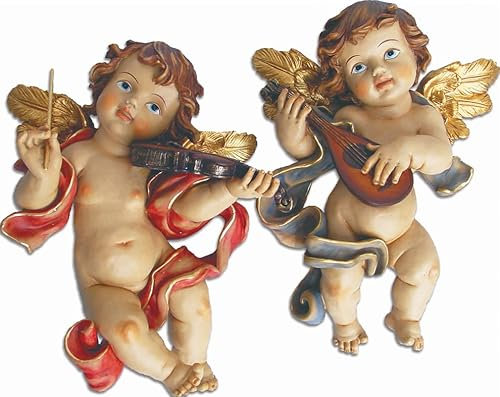 Dekoprojekt Engel Wandengel Geige & Mandoline 2-teilig 25,8 cm