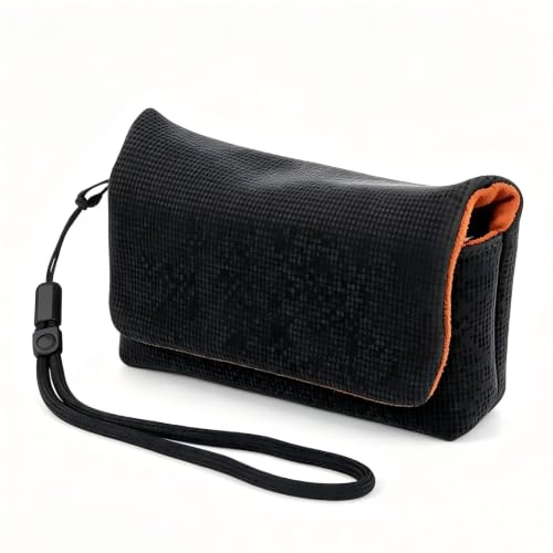 kinokoo Petit Sac pour Ricoh GR/LUMIX TZ300/TZ99/IXUS 285 avec bandoulière | Compatible avec Canon SX720/SX730/SX740/G7X/G9X/Sony RX100/ZVE10/TG4/TG5,Peut appareil photo,carte SD et accessoires - Noir