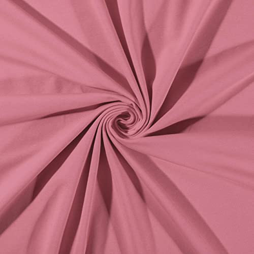 Tissu Jersey Coton uni Vieux Rose - par 50 cm