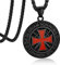 Bandmax Templer Halskette Männer Edelstahl Panzerkette schwarzer Amulett Tempelritter Kreuz Anhänger Tempelritter Kette für Geburtstag Vatertag Modeschmuck Länge 55CM+5CM