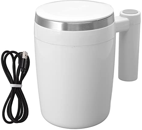 BuyWeek Taza de agitación automática, taza de café de agitación magnética automática Tazas de mezcla de acero inoxidable de 380 ml Taza de café de agitación automática con carga USB