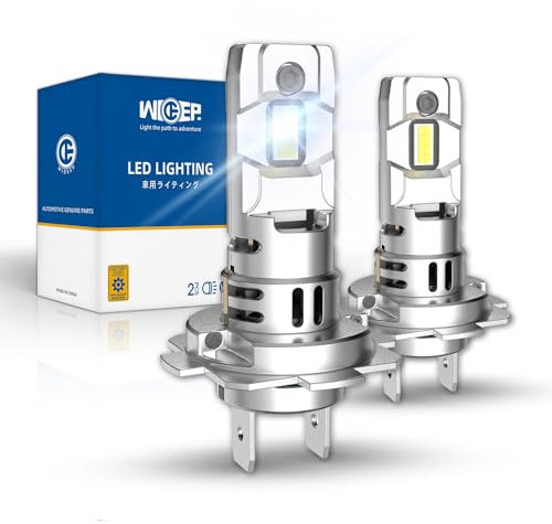 wideep H7 LED Headlight Bulb, Upgraded High Beam/Low Beam/Fog Light, 400% More Brightness, 477 Plug&Play with Fan 1:1 No Adapter Required, 6500K Cool White, 2 pcs