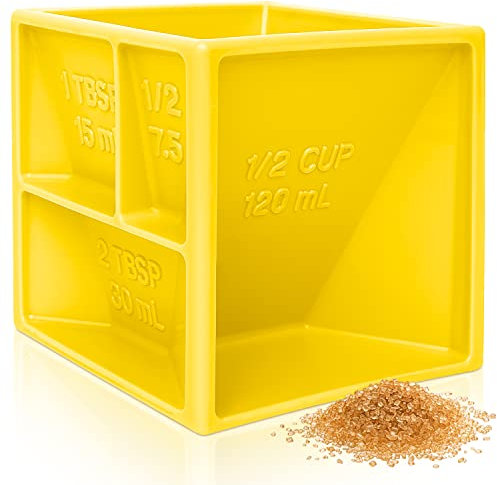 Nomadic Outpost Multi Measuring Cube Cup for Cooking and Baking, Helps with Organization and Reduce Clutter, All in One Measuring Kitchen Device – Great Gift Yellow