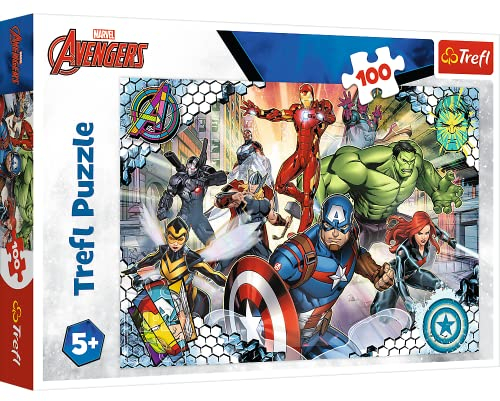 Marvel Avengers 100 Piece Jigsaw Puzzles For Kids - Hulk Iron Man Thor Comic Superhero Puzzle For Children Easy Hold - For Ages 5+