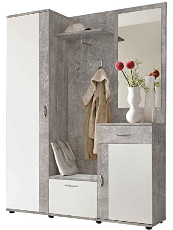 AVANTI TRENDSTORE - Pit - Armadio da ingresso in legno laminato con specchio incluso, disponibile in tre colorazioni. Dimensioni: LAP 145x188x30 cm