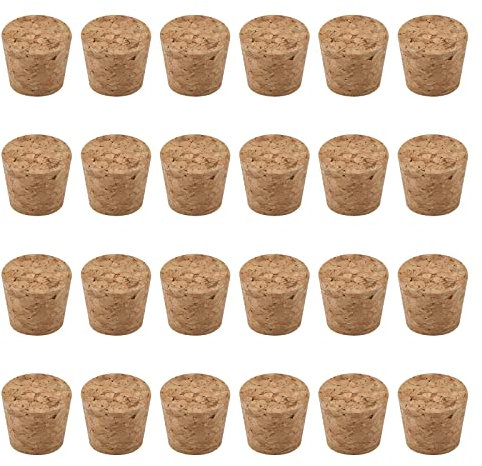 INCREWAY Lot de 24 bouchons de vin coniques en bois naturel pour bouteilles de vin à la maison (23 x 19 x 20 mm)