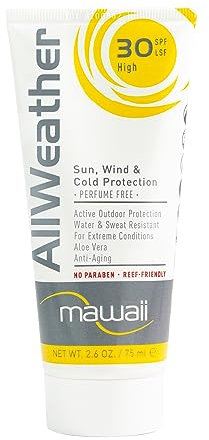 Mawaii WinterDuo Sonnencreme für Gesicht und Lippen - SPF 30, 75ml - 2 in 1 Pflege empfindliche Haut UV-Creme für den Wintersport, Windschutz, Sonnenschutz und wasserfester Rundumschutz