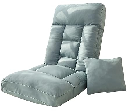 XLIHAWY Chaiselongue Sofa, 5-fache Winkelverstellung, Liegestuhl, zusammenklappbare Bodenliege mit Kissen für Wohnzimmer, Schlafzimmer, Büro, abnehmbar waschbar (Farbe: Grün, Größe: 122 x 53,3 cm)