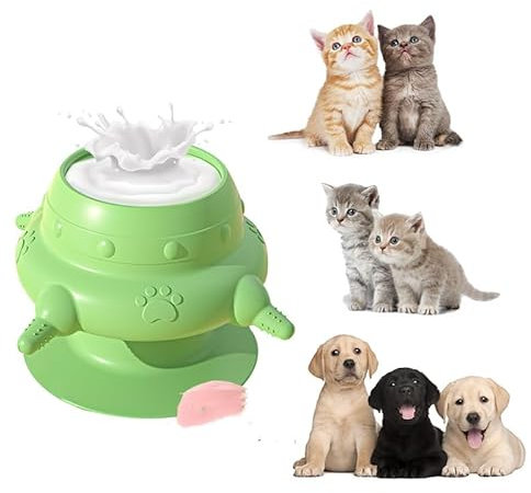 GOVNPJ Pet Stiller Mangeoire pour plusieurs chiots de petite race, en silicone vert, 14,2 x 9,1 cm, 123,1 g