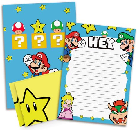 Briefpapier Set Kinder DIN A5 Briefpapier Kinder inkl. Umschläge (Super Mario)