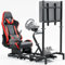 Dardoo racing simulator cockpit adjustable frame with Monitor Stand and Red Seat fit for Logitech G25 G29 G920 Thrustmaster T300 Fanatec racing steering wheel mount without wheel handbrake and pedals