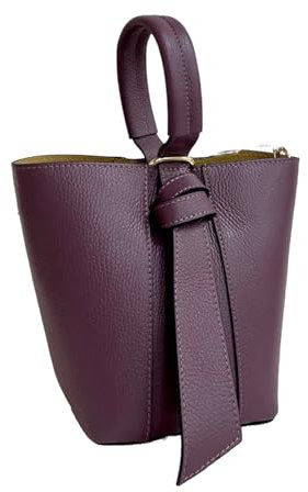 Superflybags Donna Borsa Secchiello a Mano in vera Pelle Modello BRYANNA 20x16x14 Made in Italy