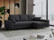 MKS MEBLE Ecksofa - L-Form Sofa mit Schlaffunktion - Wohnlandschaft L Form, Ecksofa mit Schlaffunktion und Bettkasten, Schlafsofa mit Bettkasten, Couch mit Schlaffunktion - Dunkelgrau Dorian
