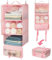 GRANNY SAYS Hänge Organizer mit 3 Fächern, Koffer Organizer Hängend, Faltbare Kleiderschrank Organizer Hängend, Tragbares Reiseregal, Rosa Hängeorganizer Schrank, Portable Hanging Travel Organizer