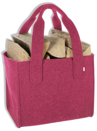 Wandbreite Filztasche XXL Shopper MaxiBag Feuerholztasche Weekender Allrounder Tragetasche äußerst robust und vielseitig (Pink)