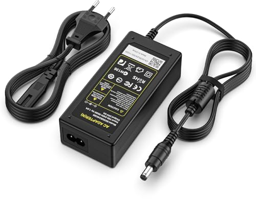 Jippofu Adaptador 24V 3A, Fuente de Alimentación 72W para Tira de Luz LED, Impresora 3D, Enrutador, Monitor, LCD, Pantalla TFT, Cámara, Escáner Transformador Cargador de Corriente Charger 5.5 * 2.1 mm