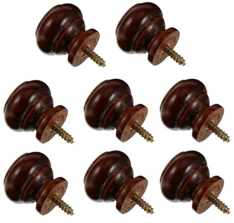 Homoyoyo 8PCS Wooden Cupboard Knobs,Round Wooden Drawer Knobs Furniture Accessories for Cupboard Wardrobe Dresser - 1.5 * 1.3Inch